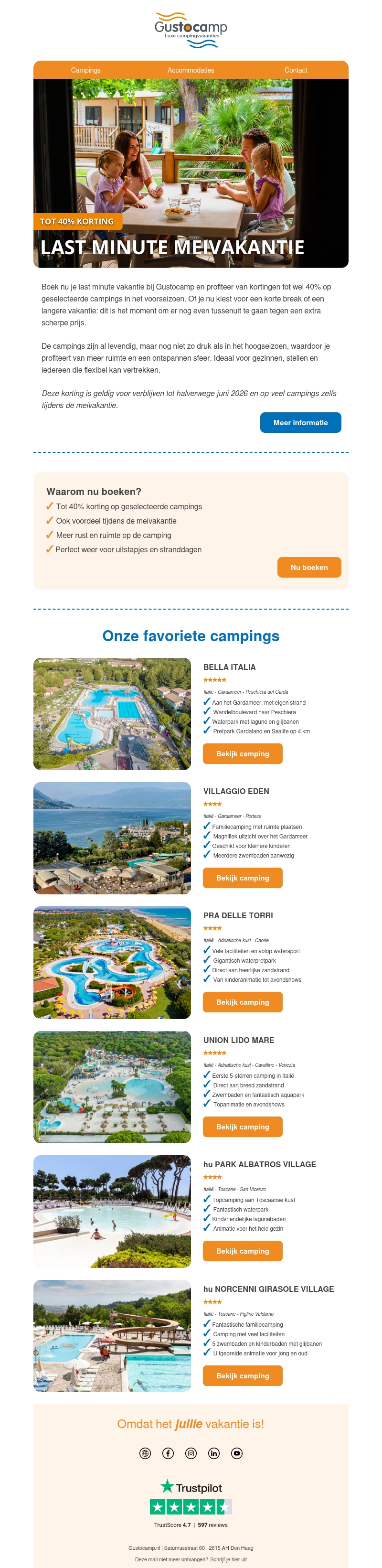 Last minute meivakantie - tot 40% korting ☀️ Last minute meivakantie - tot 40% korting ☀️