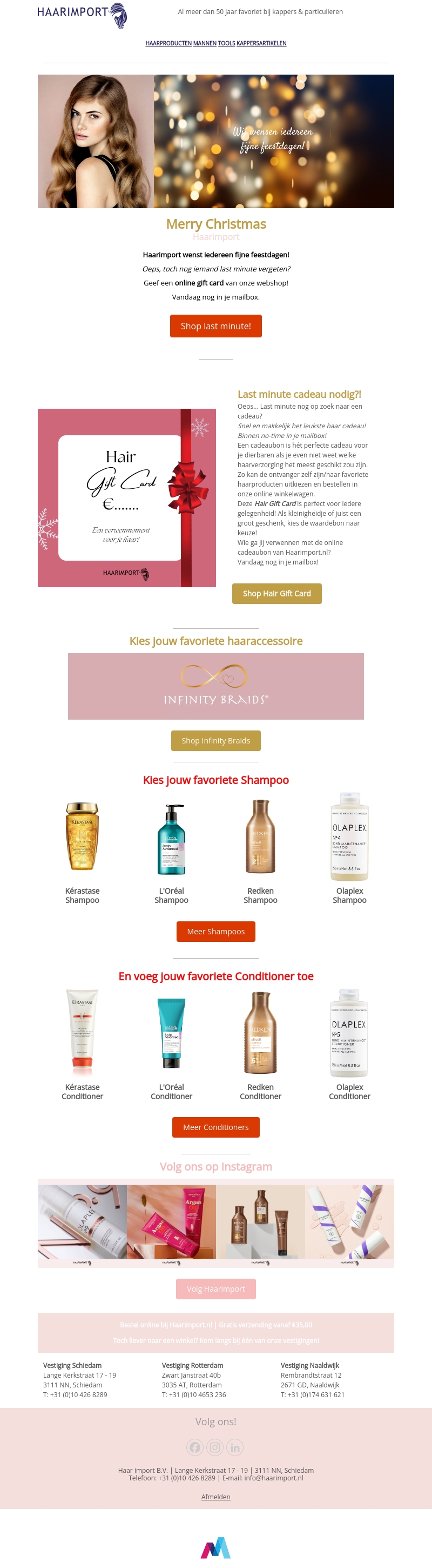 Fijne Feestdagen namens Haarimport! Fijne Feestdagen namens Haarimport!