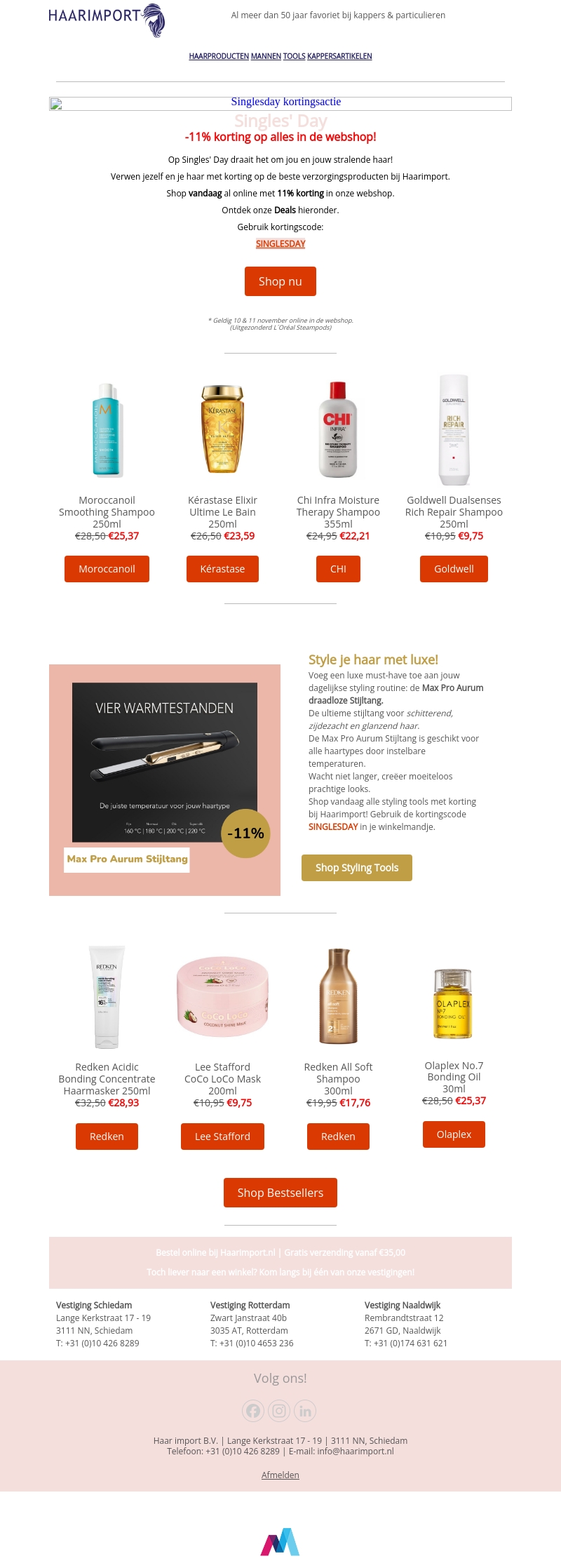 Pre-sale Happy Singles' Day Deals bij Haarimport! Shop vandaag online in onze webshop! Pre-sale Happy Singles' Day Deals bij Haarimport! Shop vandaag online in onze webshop!