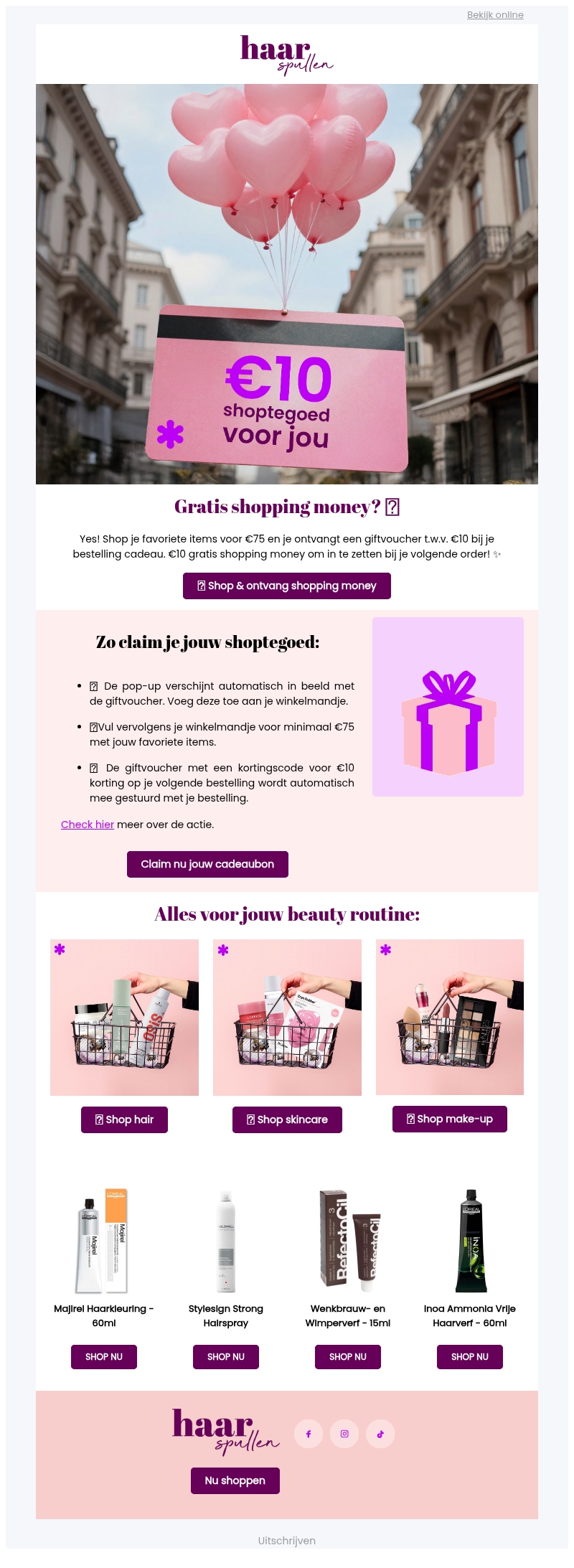Hey you, vergeet je β¬10 shoptegoed niet πΈ Hey you, vergeet je β¬10 shoptegoed niet πΈ
