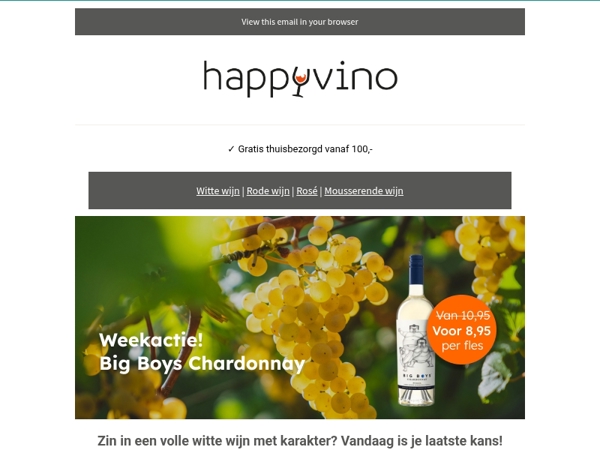 Big Boys Chardonnay: vandaag nog voor €8,95!