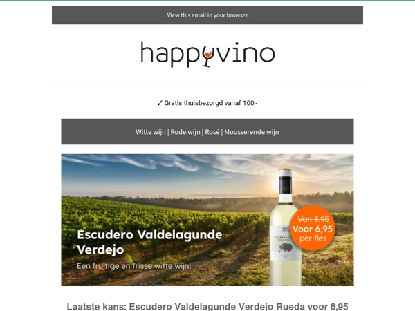 LAATSTE KANS: Escudero Verdejo Rueda nu voor €6,95