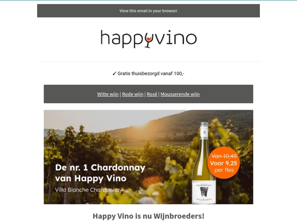 Happy Vino & Wijnbroeders samen – vier mee met een mooie wijnactie
