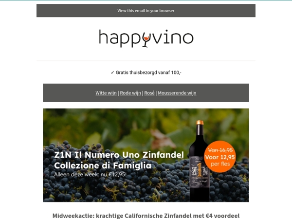 Alleen deze week: Z1N Il Numero Uno Zinfandel nu voor €12,95!