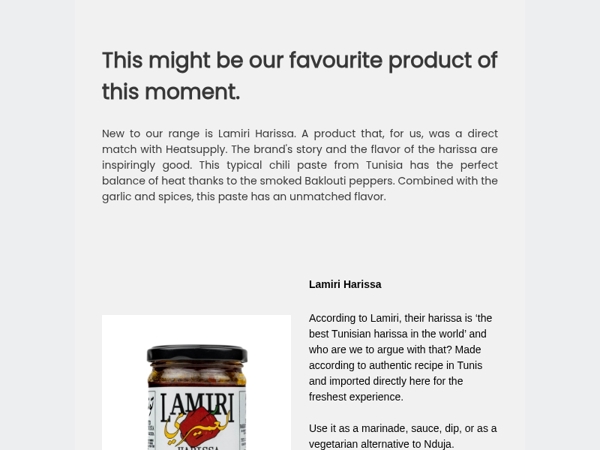 The best Tunisian Harissa now at Heatsupply!