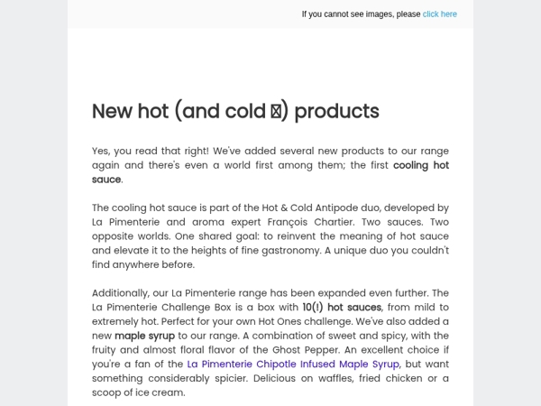NEW! NEW! NEW! HOT & COLD!