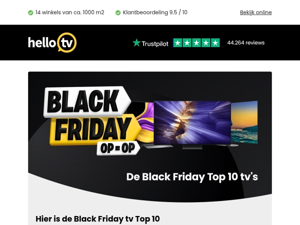 Top 10 tv’s voor Black Friday – mis deze niet