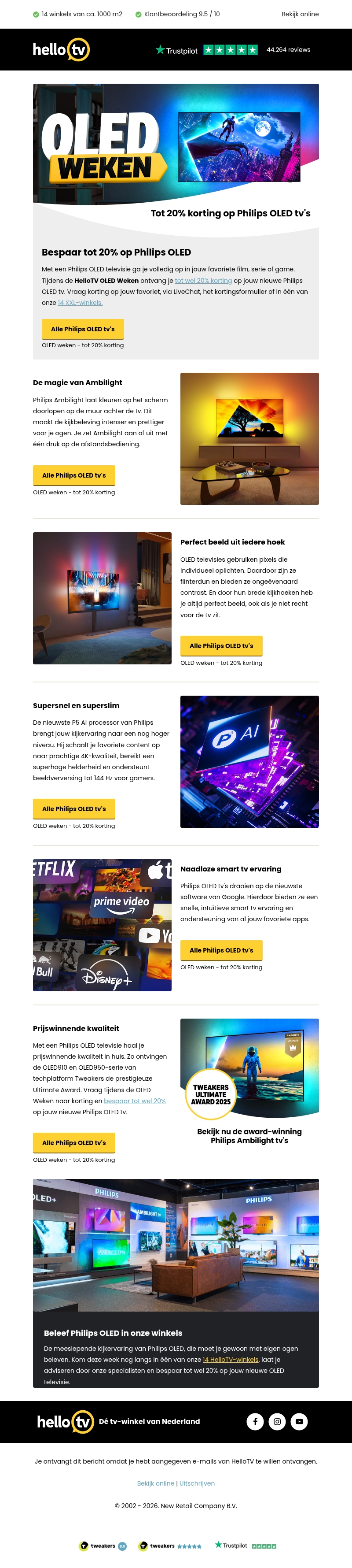 Tot 20% korting op Philips OLED tv's Tot 20% korting op Philips OLED tv's