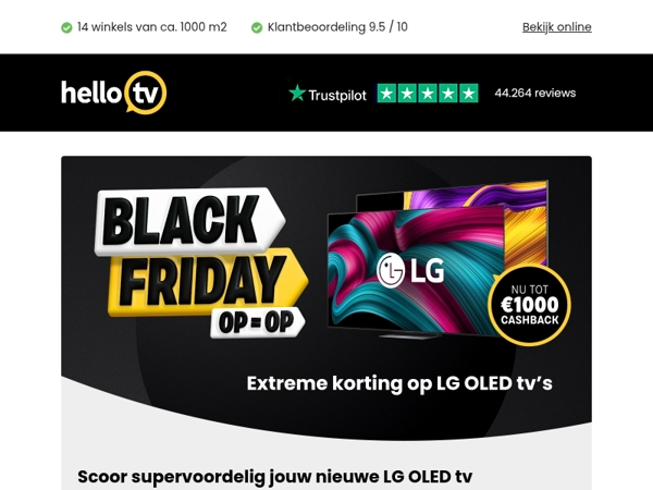 Scoor extreme korting én cashback op LG OLED