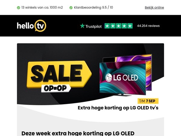 Scoor deze week extra hoge korting op LG OLED