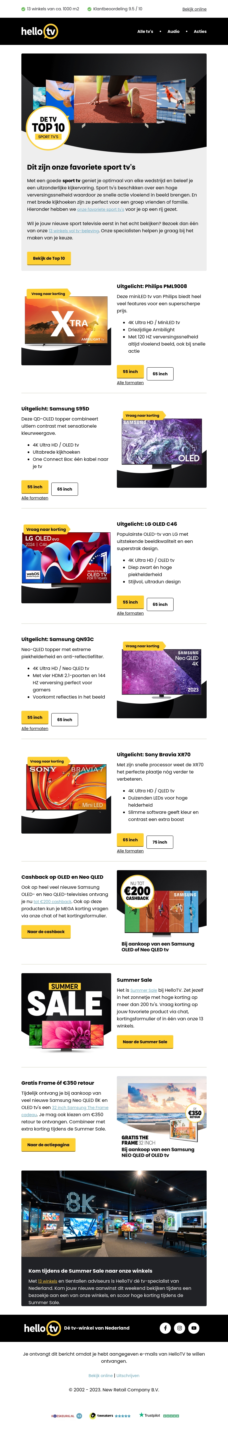 Dit zijn onze favoriete sport tv's Dit zijn onze favoriete sport tv's