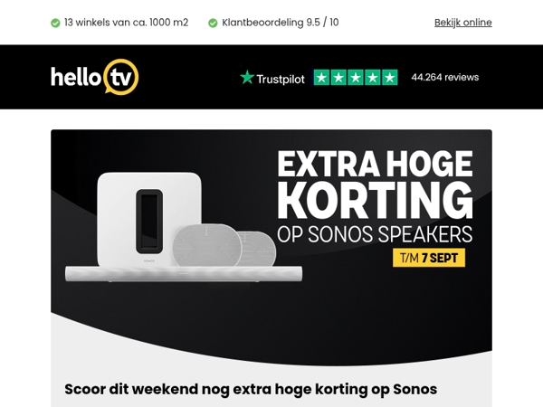 Laatste kans: scoor dit weekend nog extra hoge korting op Sonos