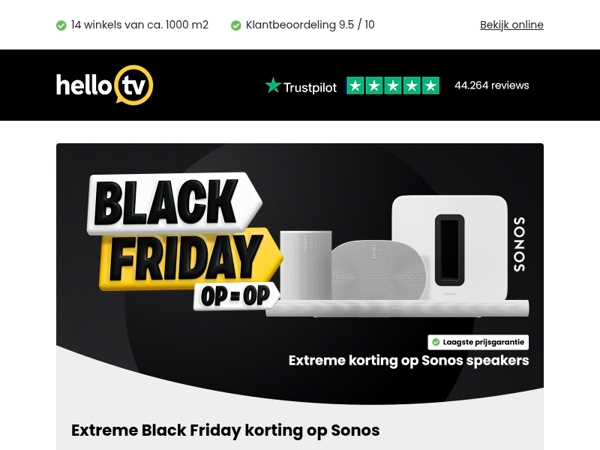 Extreme Black Friday korting op Sonos