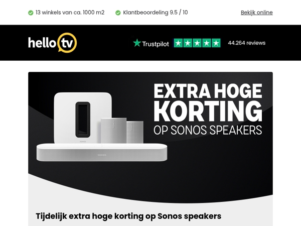 Ontvang nu extra hoge korting op Sonos speakers