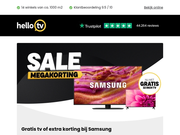 32 inch tv cadeau bij Samsung