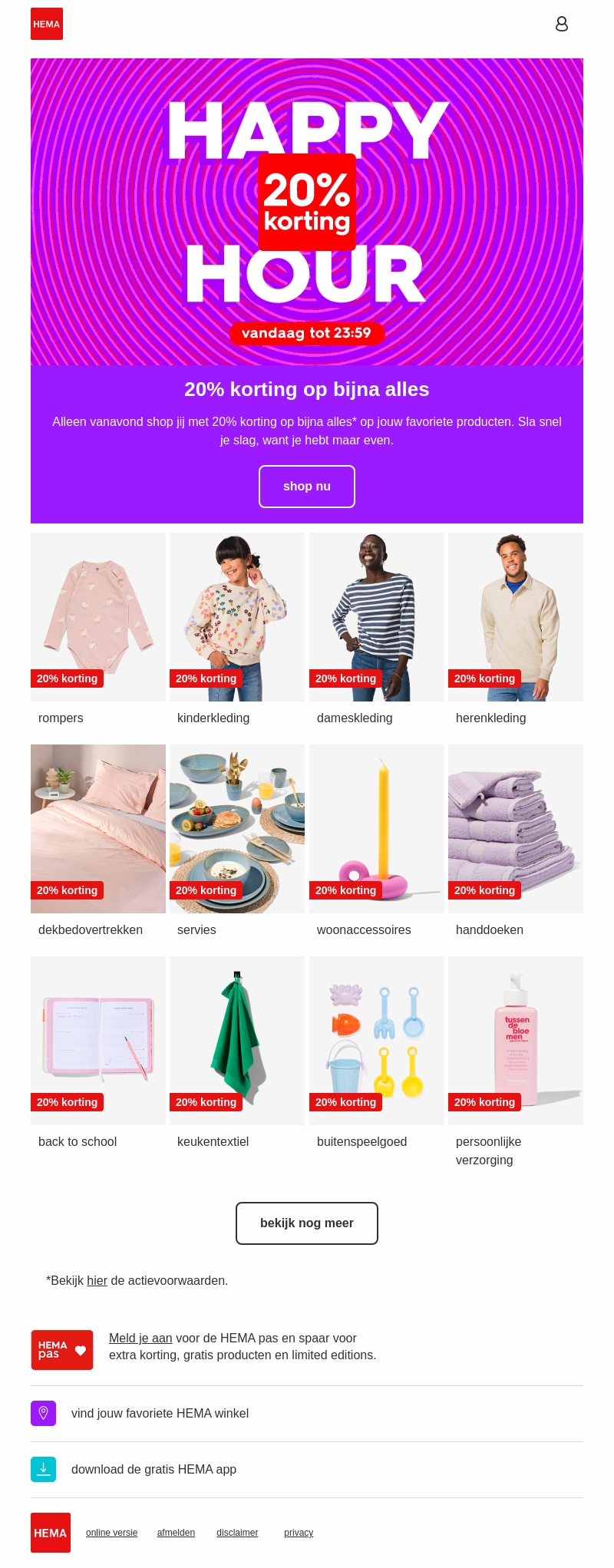 π¨ alleen vanavond: 20% korting op bijna alles | tot 23:59 uur π¨ alleen vanavond: 20% korting op bijna alles | tot 23:59 uur