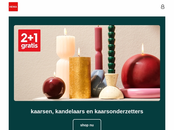 tijd om in te slaan: 2+1 gratis op kaarsen, kandelaars en kaarsonderzetters