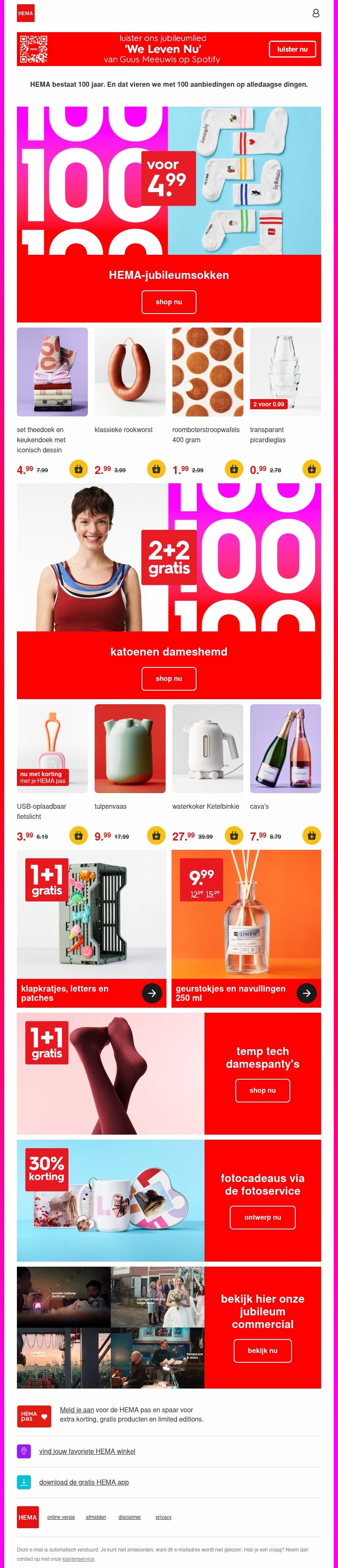HEMA bestaat 100 jaar 🎊 HEMA bestaat 100 jaar 🎊