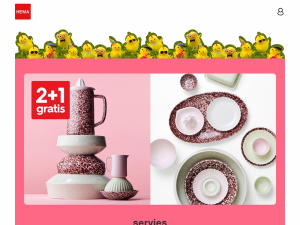 dek je paastafel: 2+1 gratis op servies