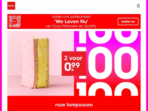 2 roze tompoucen voor 0.99 🎉