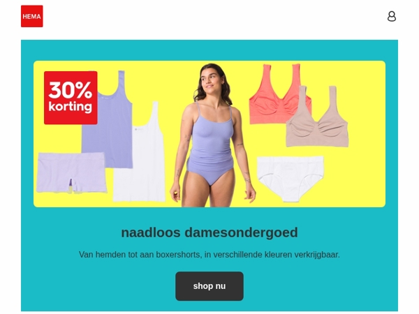 nu 30% korting op naadloos damesondergoed en 2+1 gratis op herenondermode