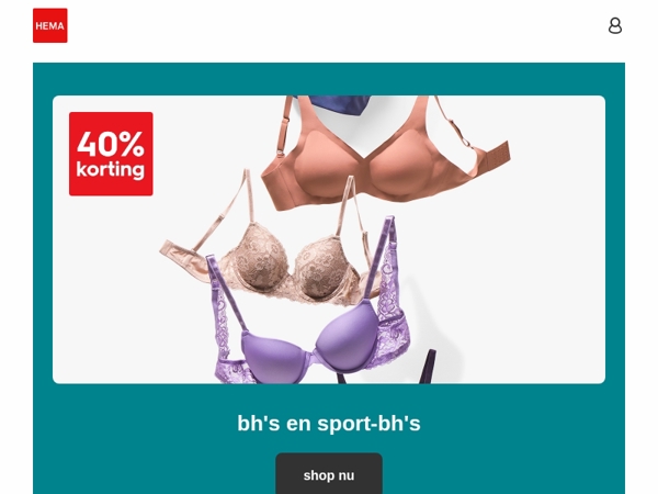 sla je slag: nu 40% korting op bh's en sport-bh's