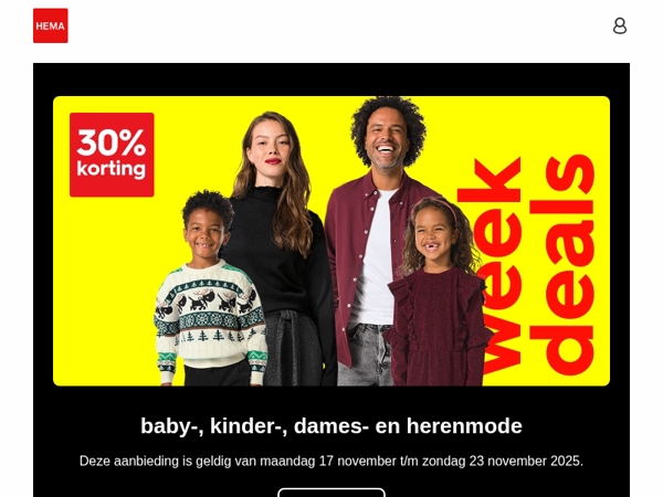 Black Friday 🖤 | 30% korting op mode voor het hele gezin