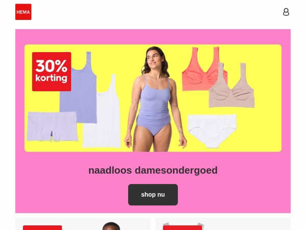 nog 4 dagen: 30% korting op naadloos damesondergoed