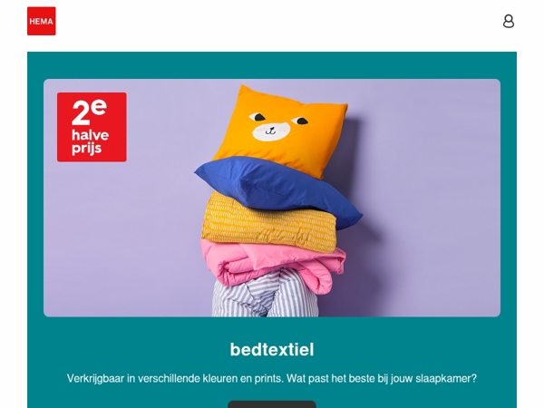 wees er snel bij: 2e halve prijs op bedtextiel