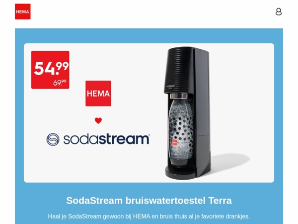 nu 54.99 op een SodaStream bruiswatertoestel Terra 🫧