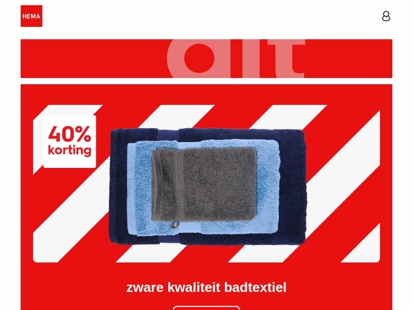 40% korting op zware kwaliteit badtextiel | dit wil je niet missen