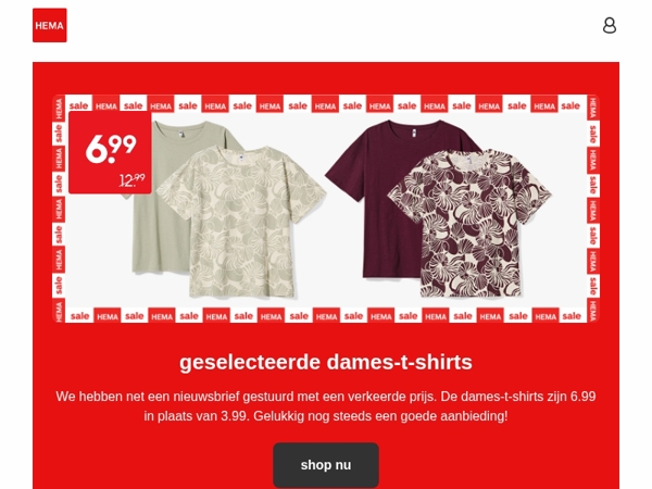 oeps, prijsfout: dames-t-shirts voor 6.99 ☀️