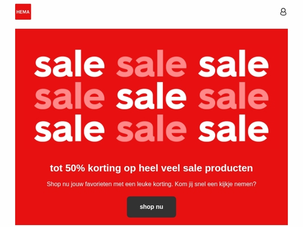 tot 50% korting op heel veel sale producten