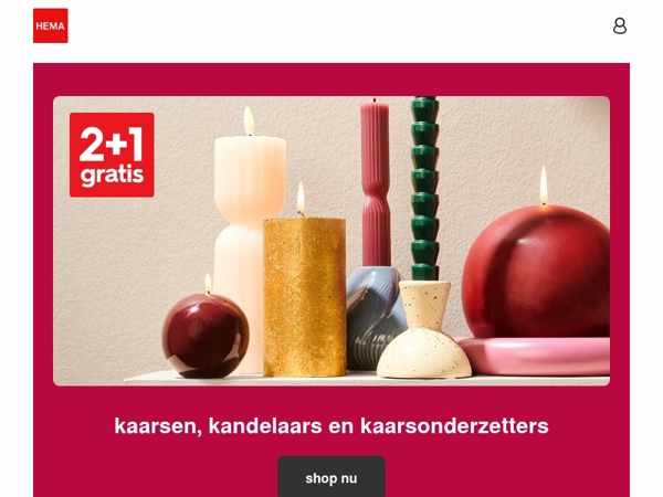 alleen dit weekend: 2+1 gratis op kaarsen en kandelaars