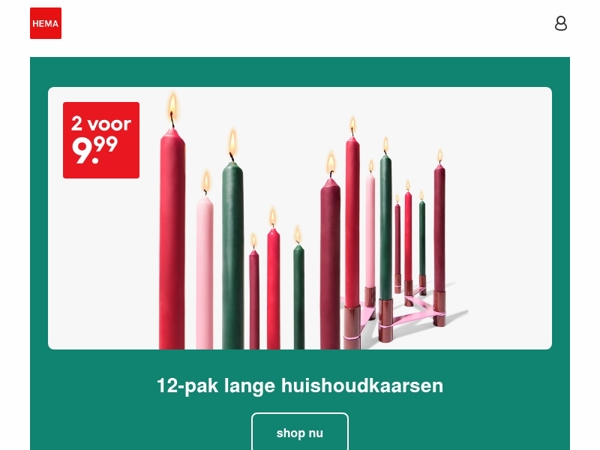 2 pakken lange huishoudkaarsen voor 9.99 | sfeervol voor de feestdagen