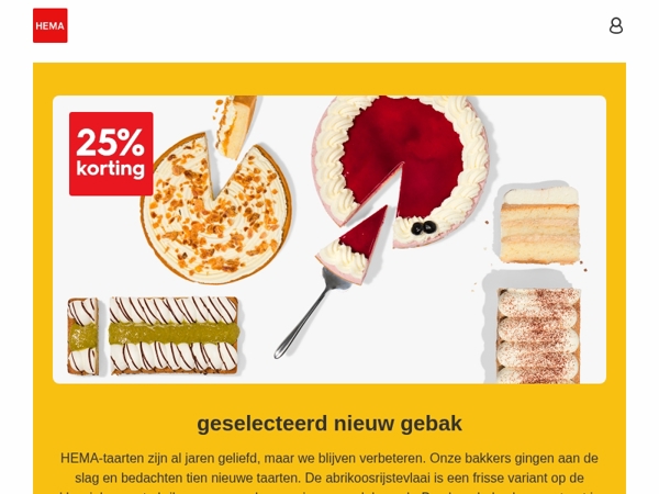 nu 25% korting op geselecteerd nieuw gebak 🍰