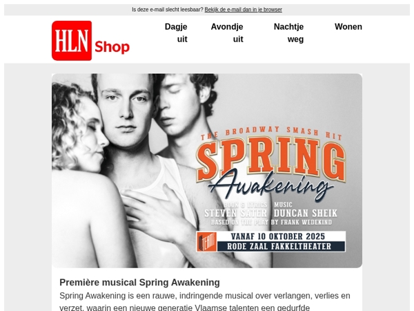 De Broadway hit Spring Awakening komt naar Vlaanderen