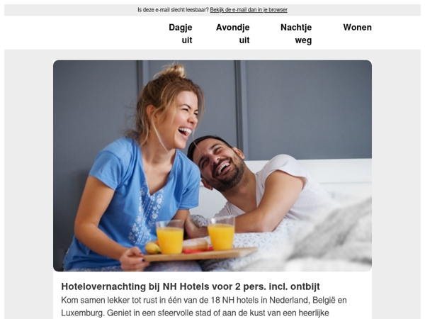 Kom samen tot rust in een NH hotel
