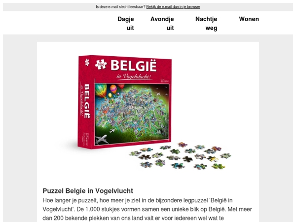 Puzzel België in vogelvlucht