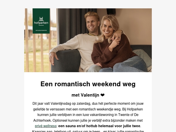 Verras jouw geliefde met een romantisch valentijnsweekend weg! 🌹