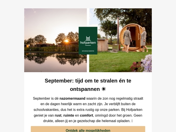 Even weg van alles? September is je kans! 🍃 🌞