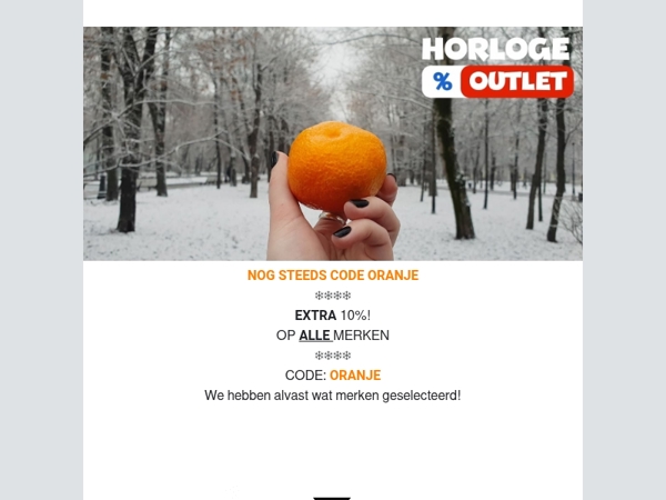 📣Nog Steeds CODE ORANJE bij horlogeoutlet.nl - 10% extra korting!🚨