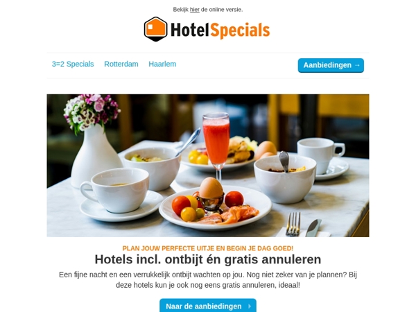 Hotels met ontbijt + gratis annuleren! ☕🥐