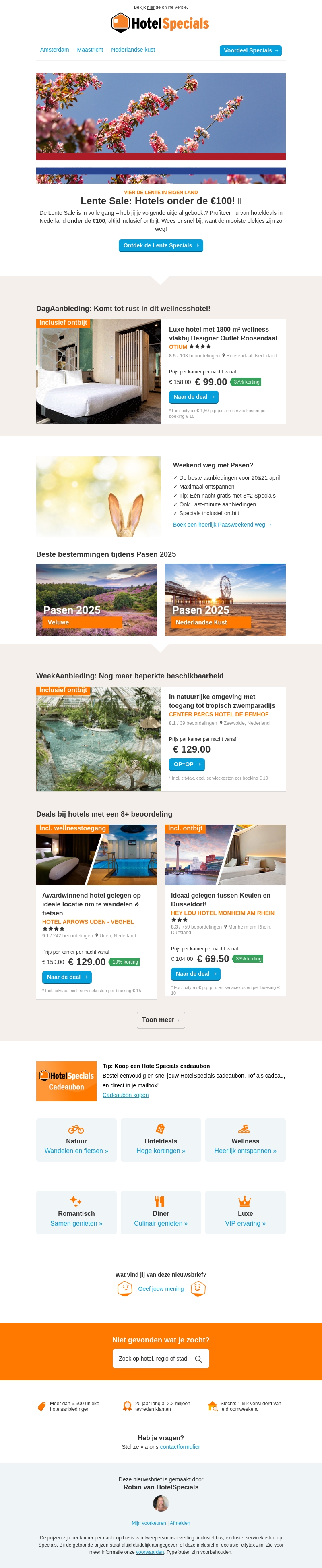 Lente Sale: Hotels onder de €100 Lente Sale: Hotels onder de €100
