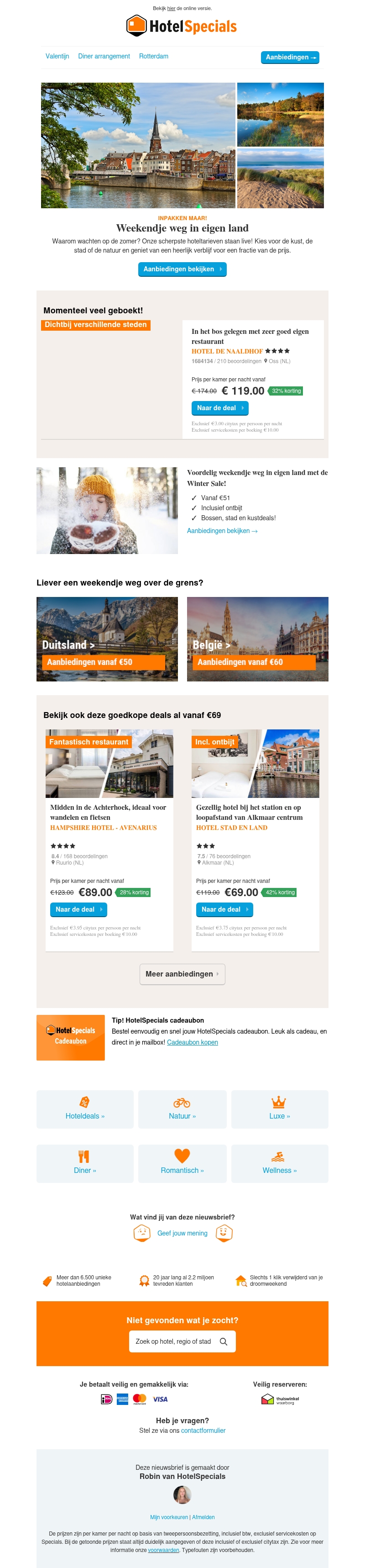 Hoteldeals in eigen land! Hoteldeals in eigen land!