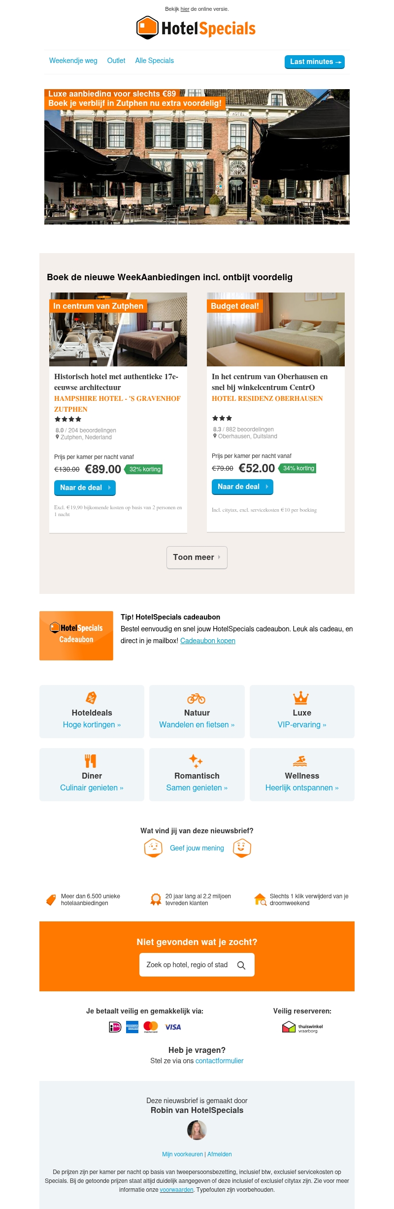 WeekAanbiedingen vanaf €52 WeekAanbiedingen vanaf €52