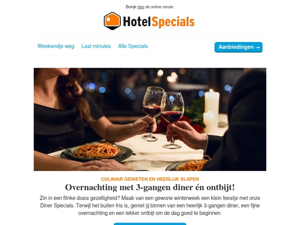 Overnachting met 3-gangen diner én ontbijt!