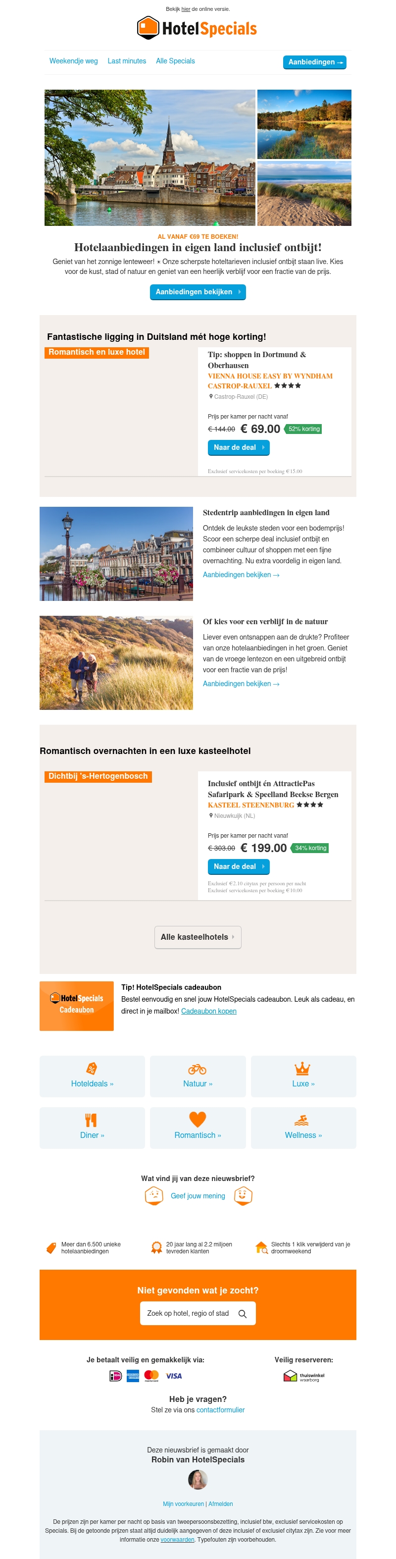 Deals met ontbijt in eigen land Deals met ontbijt in eigen land