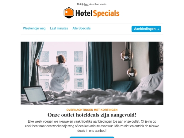 Onze outlet hoteldeals zijn aangevuld