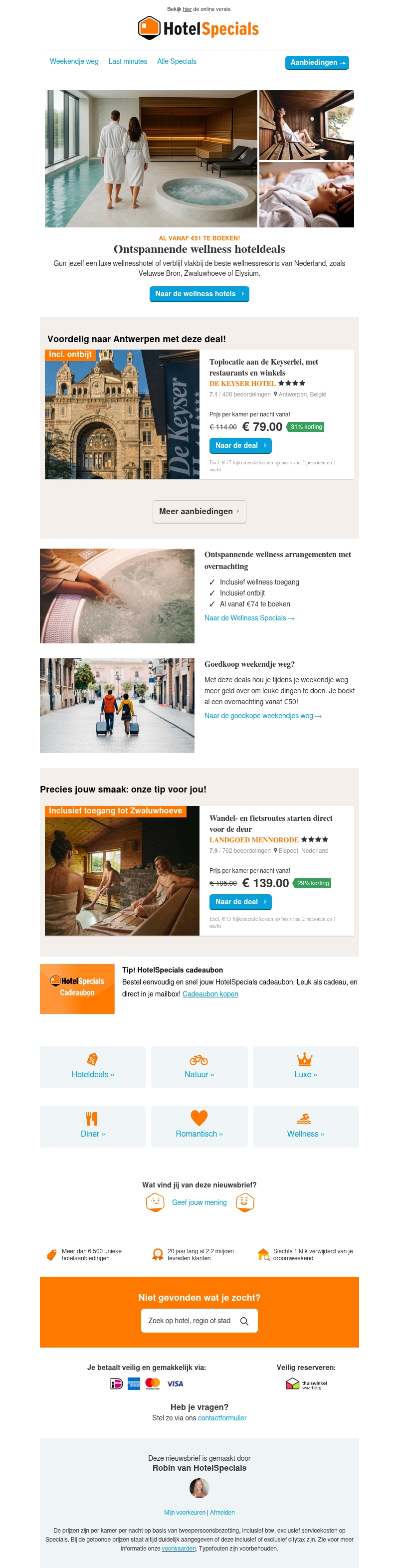 Wellness deals al vanaf €51 Wellness deals al vanaf €51
